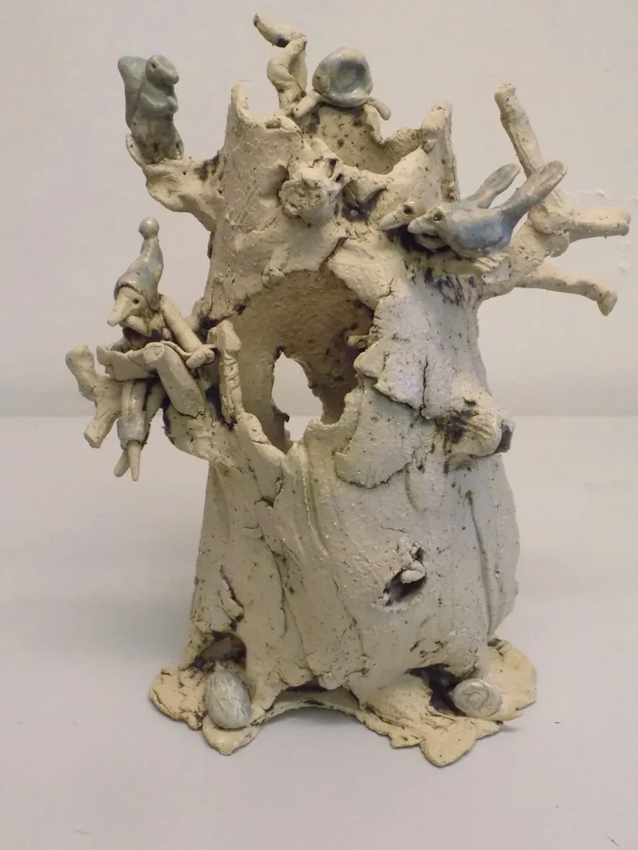 Original Stoneware sculpture of comical tree by renowned artist Stewart Taylor
