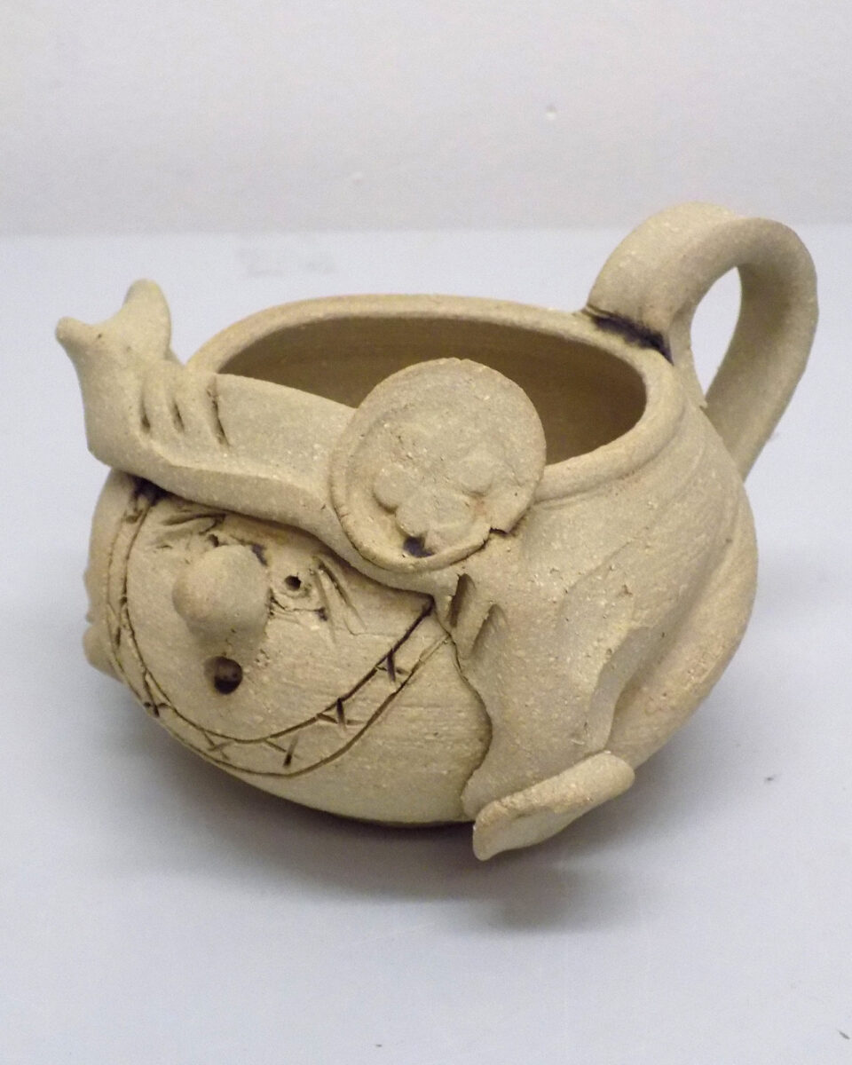 Original Stoneware sculpture of peasant character by renowned artist Stewart Taylor