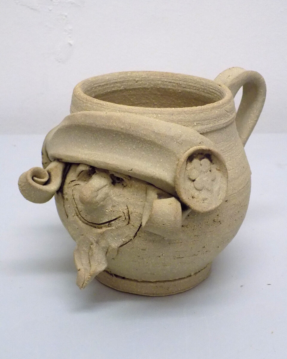 Original Stoneware sculpture of peasant character by renowned artist Stewart Taylor