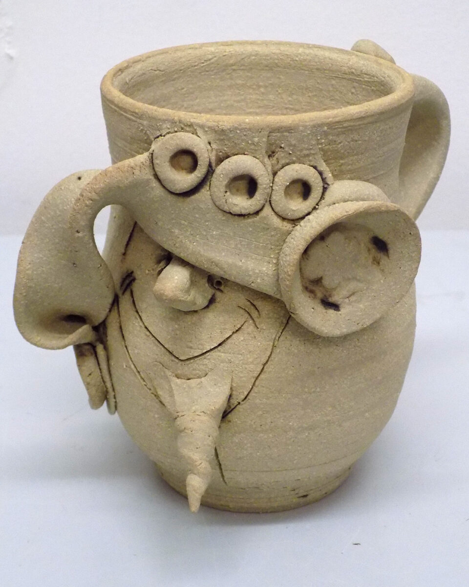 Original Stoneware sculpture of peasant character by renowned artist Stewart Taylor